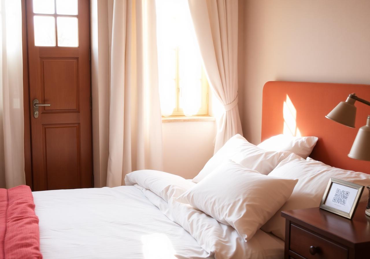 Camera B&B con assistente AI per ospiti accessibile via QR code